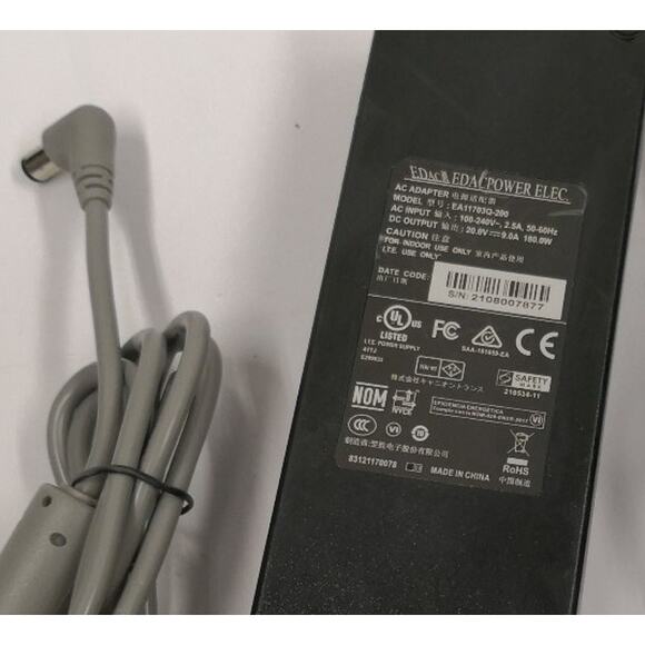 20V 9A (180W) AC Adapter Power Supply. Round Barrel Tip 7mm diameter. Charger PC - Picture 1 of 9
